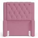 Ver imagem 4 de Cabeceira e Calçadeira Báu Solteiro Atena 90cm Capitonê Suede Rosa - Desk Design