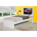 Ver imagem 2 de Cama Solteiro Carro Sport Vermelho com Cabeceira MDF-MDP Branco Casah