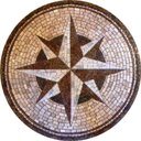Ver imagem 1 de Rosa Dos Ventos em Mosaico com Mármores e Granitos Tamanho 70cm