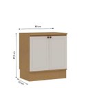 Ver imagem 4 de Balcão 80cm 2 Portas c/ Rodapé Provence Cinamomo/Off White
