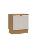 Ver imagem 2 de Balcão 80cm 2 Portas c/ Rodapé Provence Cinamomo/Off White