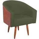 Ver imagem 5 de Poltrona Jade Decorativa Moderna Sala de Estar Quarto Escritório Conforto Corano Nozes e Linho Pés P