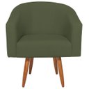 Ver imagem 2 de Poltrona Jade Decorativa Moderna Sala de Estar Quarto Escritório Conforto Corano Nozes e Linho Pés P