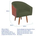 Ver imagem 3 de Poltrona Jade Decorativa Moderna Sala de Estar Quarto Escritório Conforto Corano Nozes e Linho Pés P