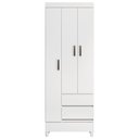 Ver imagem 6 de Guarda Roupa Solteiro 70cm 3 Portas 2 Gavetas Thales Branco S01 - Mpozenato