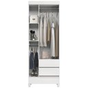 Ver imagem 5 de Guarda Roupa Solteiro 70cm 3 Portas 2 Gavetas Thales Branco S01 - Mpozenato