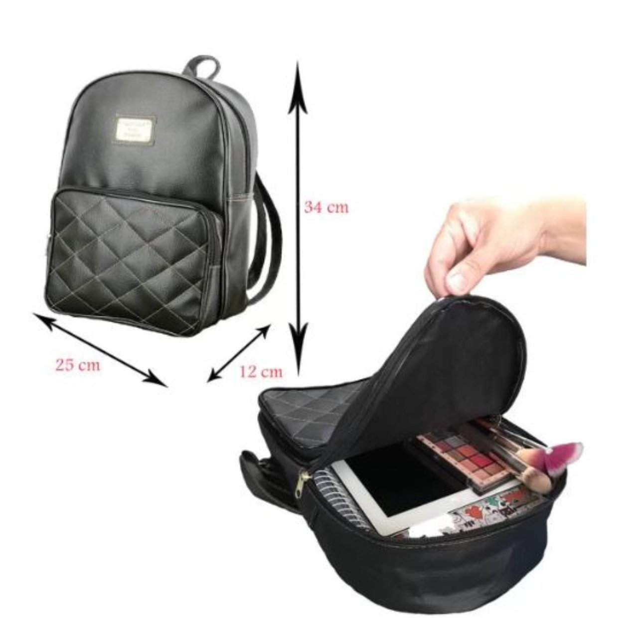 Mochila Feminina Impermeável Bolsa De Costas Mochila Escolar - Marrom - 4