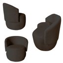 Ver imagem 2 de Kit Namoradeira + 2 Poltronas Decorativa Beatriz Orgânica Veludo Marrom