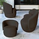 Ver imagem 1 de Kit Namoradeira + 2 Poltronas Decorativa Beatriz Orgânica Veludo Marrom