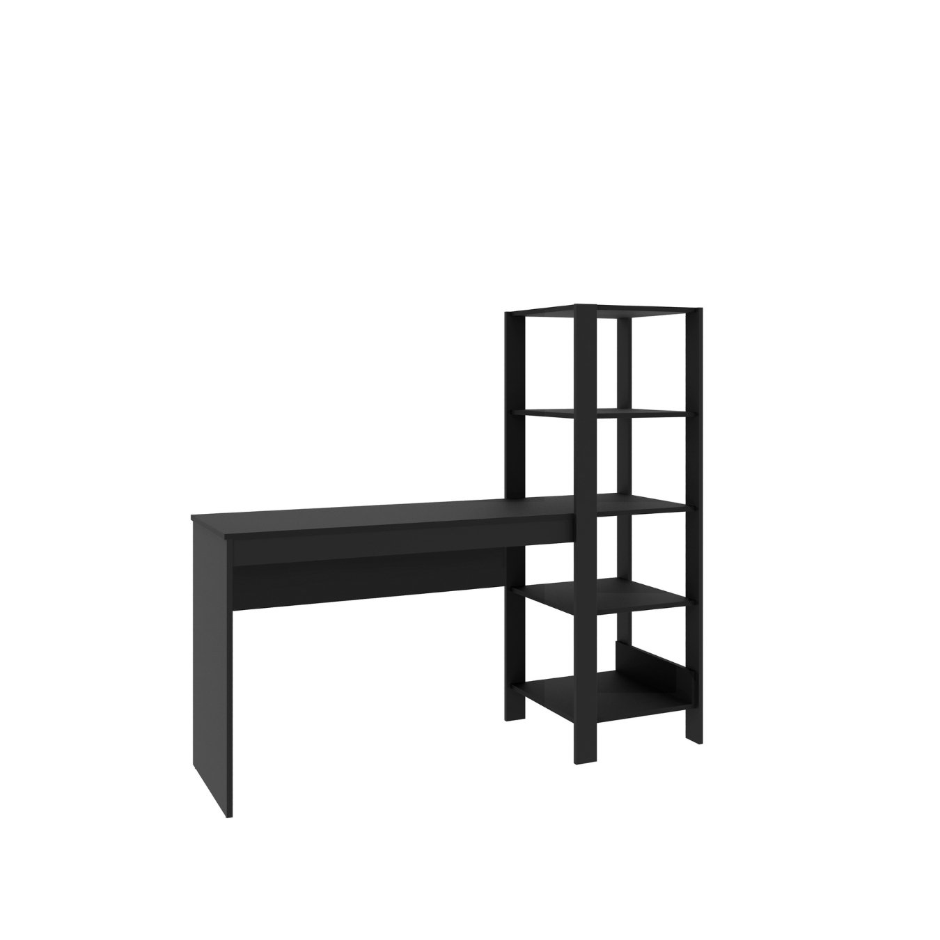 Mesa Escrivanha Home Office Mdf com Prateleiras Artemis Preto - 3