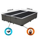 Ver imagem 2 de Cama Box Baú King Bipartido Blindado Sintético Cinza Com Pistão A Gás