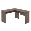 Ver imagem 1 de Mesa em L com Gaveteiro Mesa em L com Gaveta Mantel Affara Moderno 2 Gavetas MDP 143cm Marrom Casah