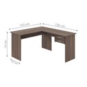 Ver imagem 2 de Mesa em L com Gaveteiro Mesa em L com Gaveta Mantel Affara Moderno 2 Gavetas MDP 143cm Marrom Casah