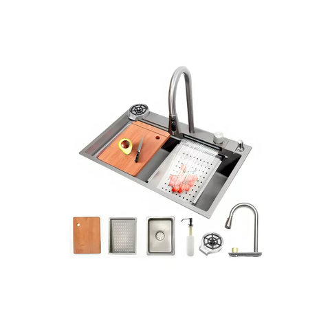 Cuba Cascata Gourmet Torneira Lavador Copos Cor Prateado Next