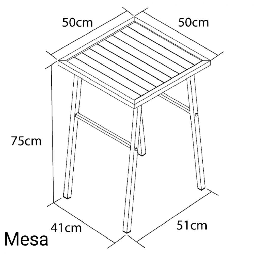 Conjunto de Mesa e 4 Cadeiras para Varanda Metalcromo - 5