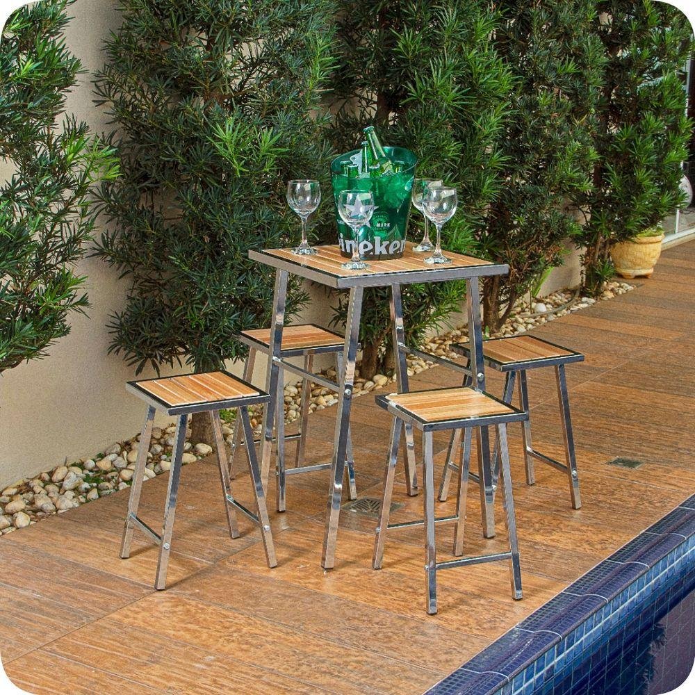 Conjunto de Mesa e 4 Cadeiras para Varanda Metalcromo - 1