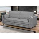 Ver imagem 2 de Sofá Living 3 Lugares 200cm Pés Madeira Efraim F05 Veludo Prata - Mpozenato