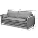 Ver imagem 4 de Sofá Living 3 Lugares 200cm Pés Madeira Efraim F05 Veludo Prata - Mpozenato