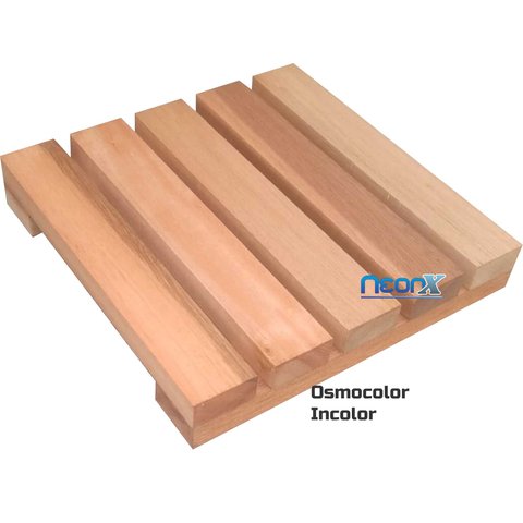 Deck de Madeira Modular 25x25 Cm Réguas 4 Cm com Pintura Neonx:osmocolor Incolor Uv Glass