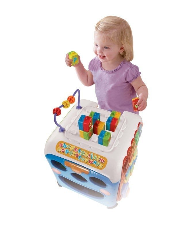 Brinquedo Infantil Super Cubo Descobertas Sons Letras Blocos - Yes