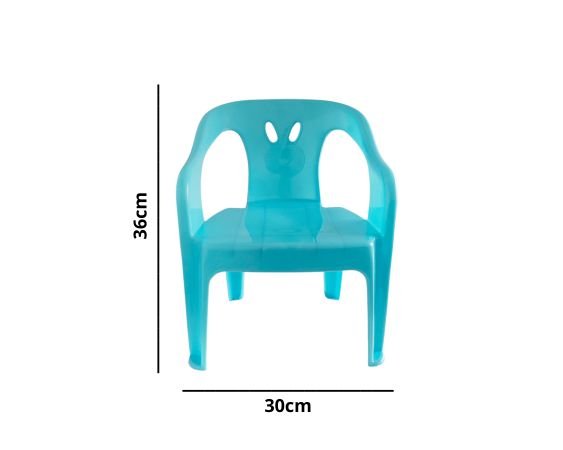 2 Cadeiras Mini Poltrona Infantil de Plástico Azul - 3