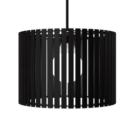 Luminária Pendente Sirius Modelo Ripado -:Preta - 3