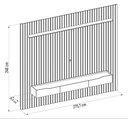 Ver imagem 4 de Painel para Tv 75 Pol Ripado com Bancada Suspensa 275x240cm Pratisk D04 Freijó/off White - Mpozenato
