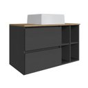 Ver imagem 2 de Gabinete de Banheiro Suspenso 80 cm BA311 com 1 Porta Gaveta e Nichos com Cuba Nexus Yescasa