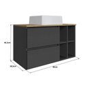 Ver imagem 6 de Gabinete de Banheiro Suspenso 80 cm BA311 com 1 Porta Gaveta e Nichos com Cuba Nexus Yescasa