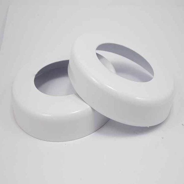 Canopla Branca Redonda Em Aço Inox Polido 2 Polegadas Kit 04 - 1