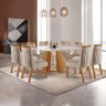 Sala de Jantar Madri Quadrada Off White 1,35 X 1,35 M com 8 Cadeiras Lottus Bege Lj Móveis - 2