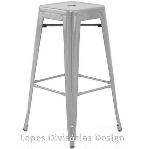 Banqueta Iron Em Aço - Cinza