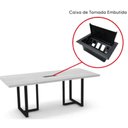 Ver imagem 2 de Mesa de Reunião com Caixa de Tomada Retangular 260 x 120 cm Pé Tubular PE25 MDP Preta Base Preta