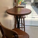 Ver imagem 3 de Mesa Bistrô Alta Redonda 60cm em Madeira Maciça com Estampa Pirografada Weissbier - Empório Tambo -