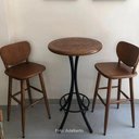 Ver mais imagens de Mesa Bistrô Alta Redonda 60cm em Madeira Maciça com Estampa Pirografada Weissbier - Empório Tambo -