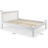 Cama Casal Inglesa em Madeira Maciça Mv Outlet Branco - 3