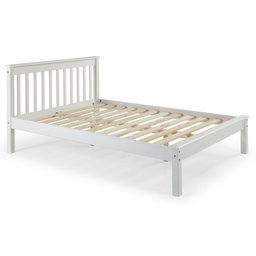 Cama Casal Inglesa em Madeira Maciça Mv Outlet Branco - 2