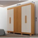 Ver imagem 2 de Guarda Roupa Delta 6 Pts Ripado Cinamomo/off - Leifer