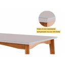 Ver imagem 3 de Mesa P/ Cozinha Monalisa C/ Tampo Madeirado Vidro 160x90cm Natural - Nesher