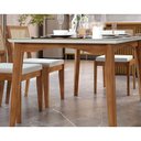 Ver mais imagens de Mesa P/ Cozinha Monalisa C/ Tampo Madeirado Vidro 160x90cm Natural - Nesher