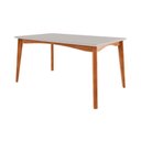 Ver imagem 1 de Mesa P/ Cozinha Monalisa C/ Tampo Madeirado Vidro 160x90cm Natural - Nesher