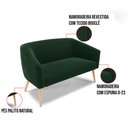 Ver imagem 3 de Sofá Namoradeira 2 Lugares Pé Palito Natural Stella Bouclê Verde D03 - D'Rossi