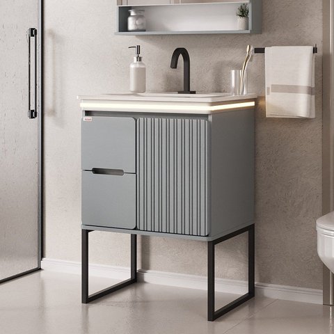 Gabinete para Banheiro Lavínia 60 com Pés LED Fabribam