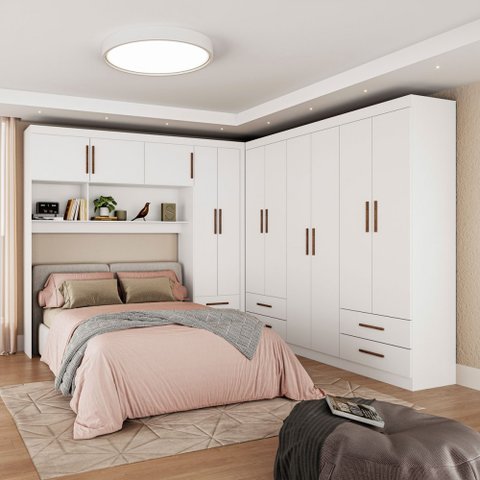 Guarda-roupa Casal Modulado Hércules 11 Portas 6 Gavetas Branco - Carioca Móveis