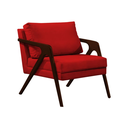 Ver imagem 2 de Conjunto 2 Poltronas Sala de Estar Monique Madeira Castanho Cor:vermelho Veludo