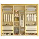 Ver imagem 1 de Guarda Roupa Lumina 6 Portas Reflecta LED Naturale Bronze - Gelius
