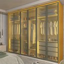Ver imagem 3 de Guarda Roupa Lumina 6 Portas Reflecta LED Naturale Bronze - Gelius