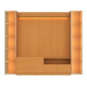 Ver imagem 2 de Rack Painel para TV até 75 Polegadas com Vidro Reflecta 100% MDF 259cmx219cm 2 Torre Led Vitoria Regia YesCasa Marrom Nature