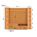 Ver imagem 3 de Rack Painel para TV até 75 Polegadas com Vidro Reflecta 100% MDF 259cmx219cm 2 Torre Led Vitoria Regia YesCasa Marrom Nature