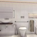 Ver imagem 4 de Barra Alça Apoio 40cm Aço Inox Idoso Gestante PCD Acessibilidade Suporte Anti Queda Evita Acidentes 